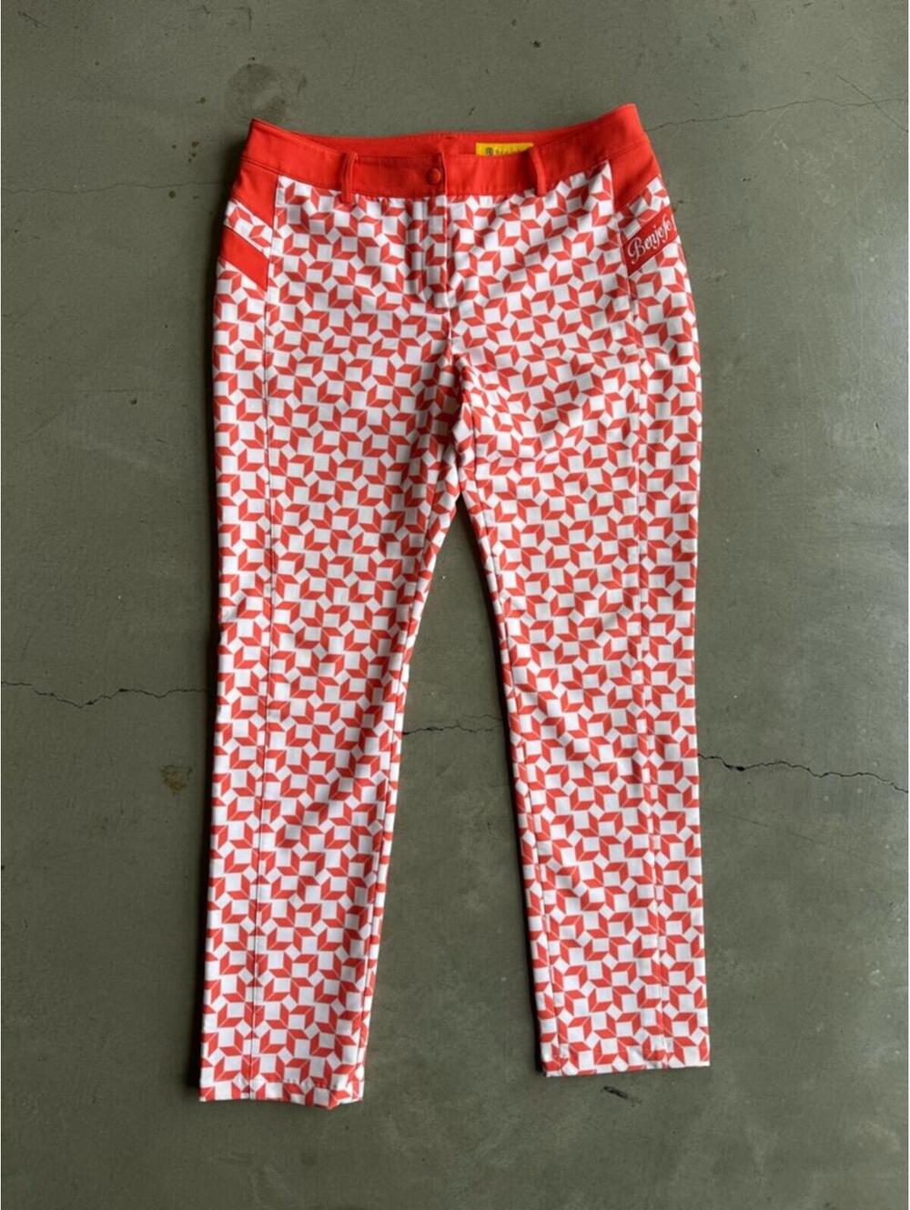 Benjefe / Geometric Print Golf Pants / orange / Korean golf